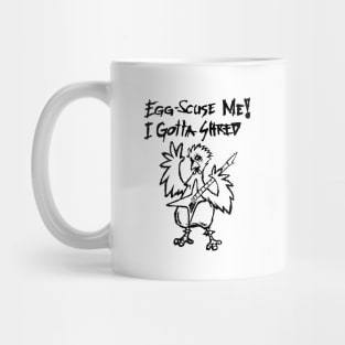 Heavy Metal Band Guitarist Chicken Guitar Playing Chick Gift Mug